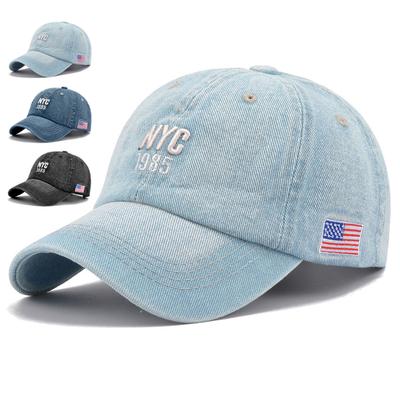 Unisex Light Board Denim Washed Baseball Caps Frühling und Herbst Outdoor Verstellbare Freizeithüte Sonnenschutzhut