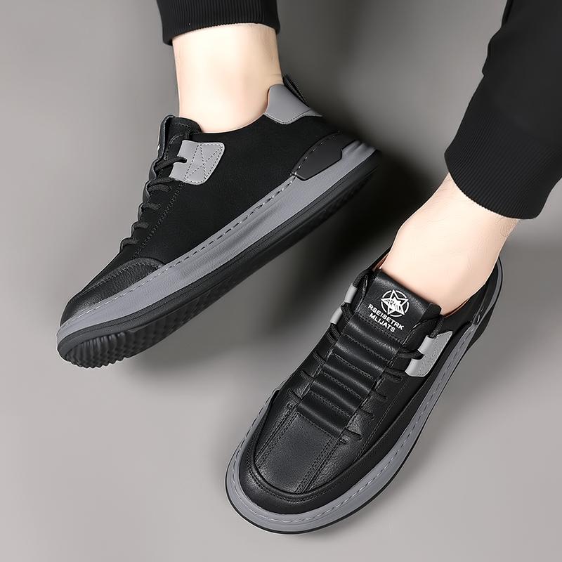 Fashion Korean Style Fashionable Men Comfortable Lace Up Soft Soled Trendy Shoe for Spring New Men Outdoor Sports Round Toe Casual Shoes