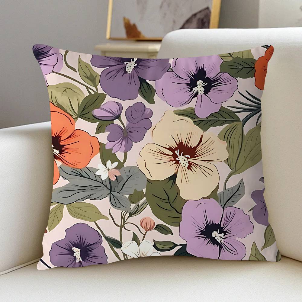 BLOMSTERMARKNAD Blomsterkonst Kudde Animekudde Soffsäng Huvudkuddfodral Kuddöverdrag 45x45 Cm Mode