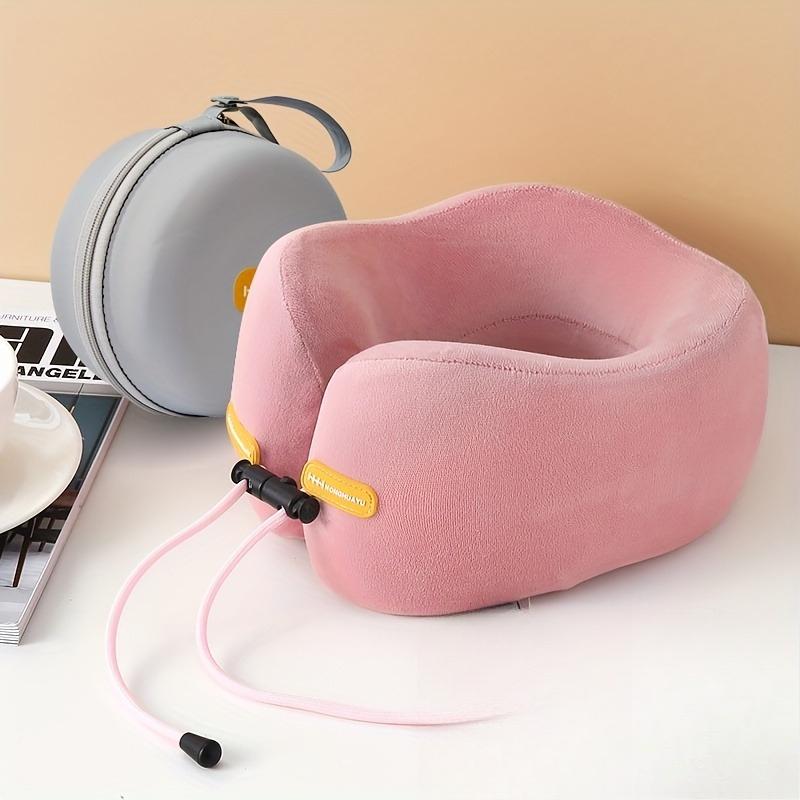 

1 шт. Подушка для шеи U-образной формы из пены с памятью, эргономичная подушка для поддержки шеи для путешествий, офиса, сна, контурный подголовник 23x20x12.5cm розовый