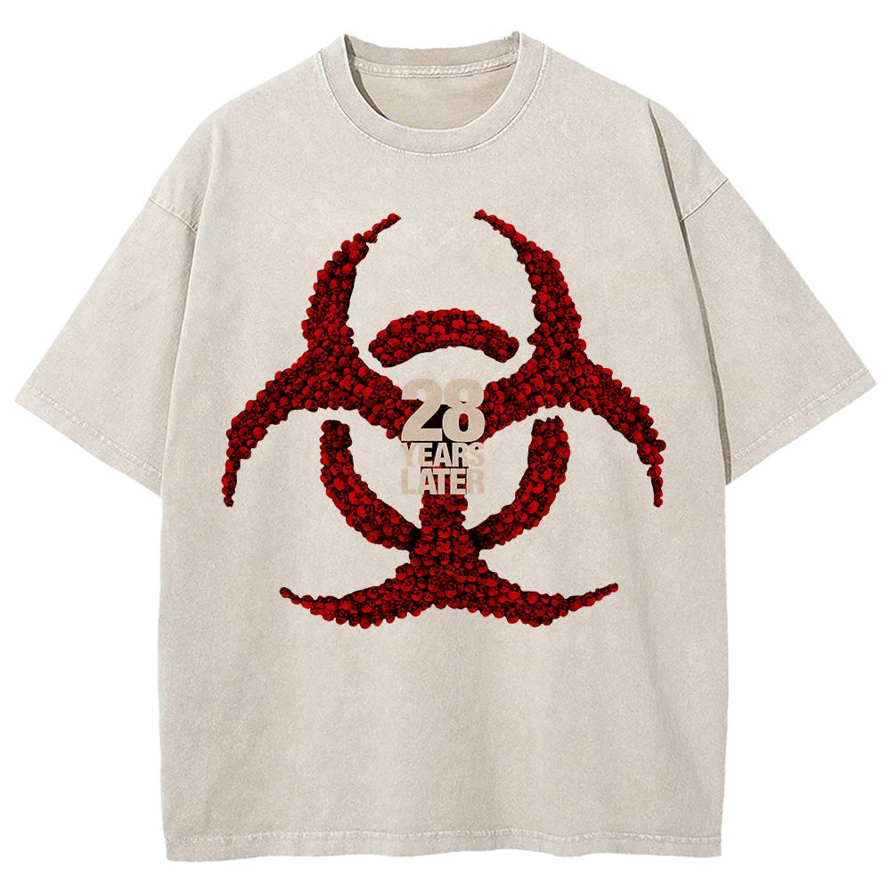 T-shirt 100% Cotone Abbigliamento Film 28 Anni Dopo Moda Film Horror Maglietta Uomo/donna Vintage Oversize Lavaggio Minerale Top
