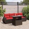 VidaXL Garden Furniture Set with Cushions 5pcs Brown Braided Resin Acacia, Outdoor Sofa Set, Garden Lounge Set 3326565