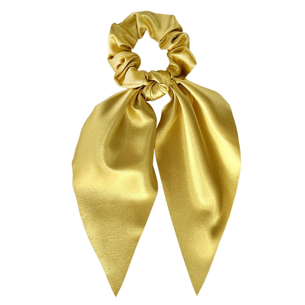1 Stück Satin Langes Band Scrunchies Damen Mädchen Elastisches Gummi Schleife Haargummis Pferdeschwanzhalter Haaraccessoires