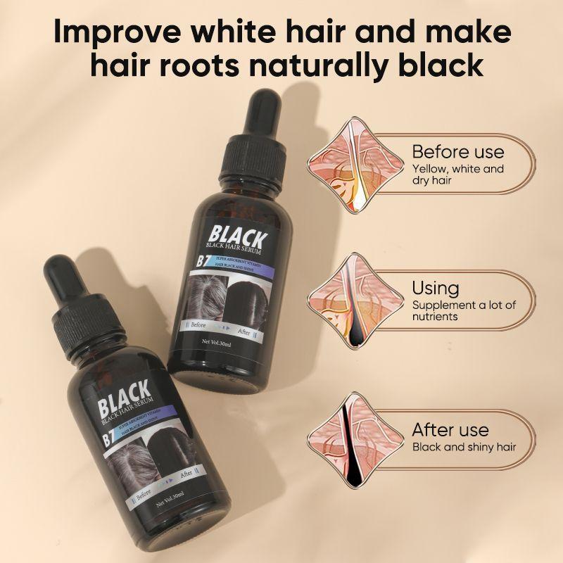 Black Hair Essence Gray Hair Treatment Whitening Hair Serum