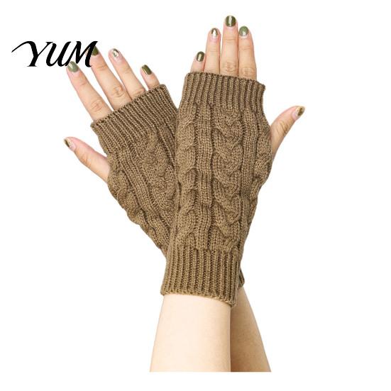 Elegant Winter Arm Warmers Women Ribbed Wrist Warmers, Stretchy Cable Knitted Fingerless Gloves, Retro Twist Texture Sleeves Soft Warm Mitten,
