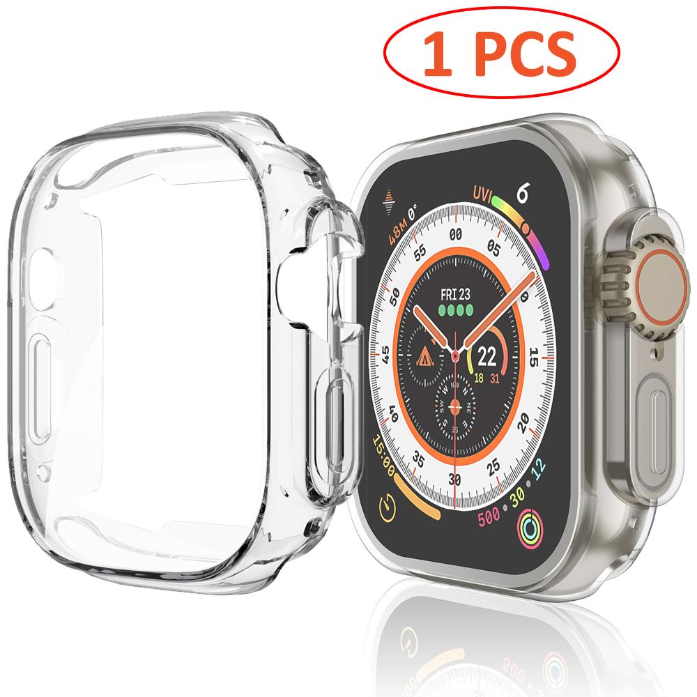 

Защитный корпус для Apple Watch Ultra 2 49MM Серии 10 9 8 7 SE 6 45MM 46MM 44MM 40MM Прозрачная крышка Защитное стекло для экрана Apple Watch 49MM Ultra