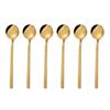 6 pièces 13 cm Cuillère à café en acier inoxydable Ronde Polissage miroir Cuillère à café Pour remuer Sucre Lait Dessert Cappuccino Bistro Usage domestique