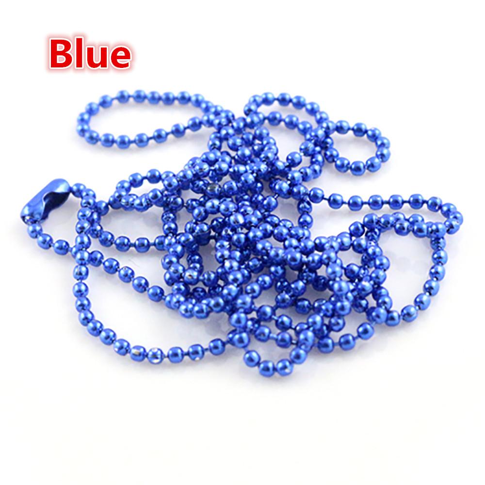 5pcs 1.5 2.0 2.4mm Length 70cm (27.5 inch) 10 Colors Plated Ball Beads Chain Necklace Bead Connector For Charms Base and Tray