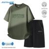 Jeanswest Men's Summer Casual Cotton Short Sleeve & Shorts Set