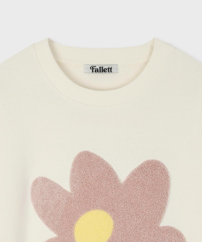 FALLETT Boucle Flower Sweatshirt Ivory