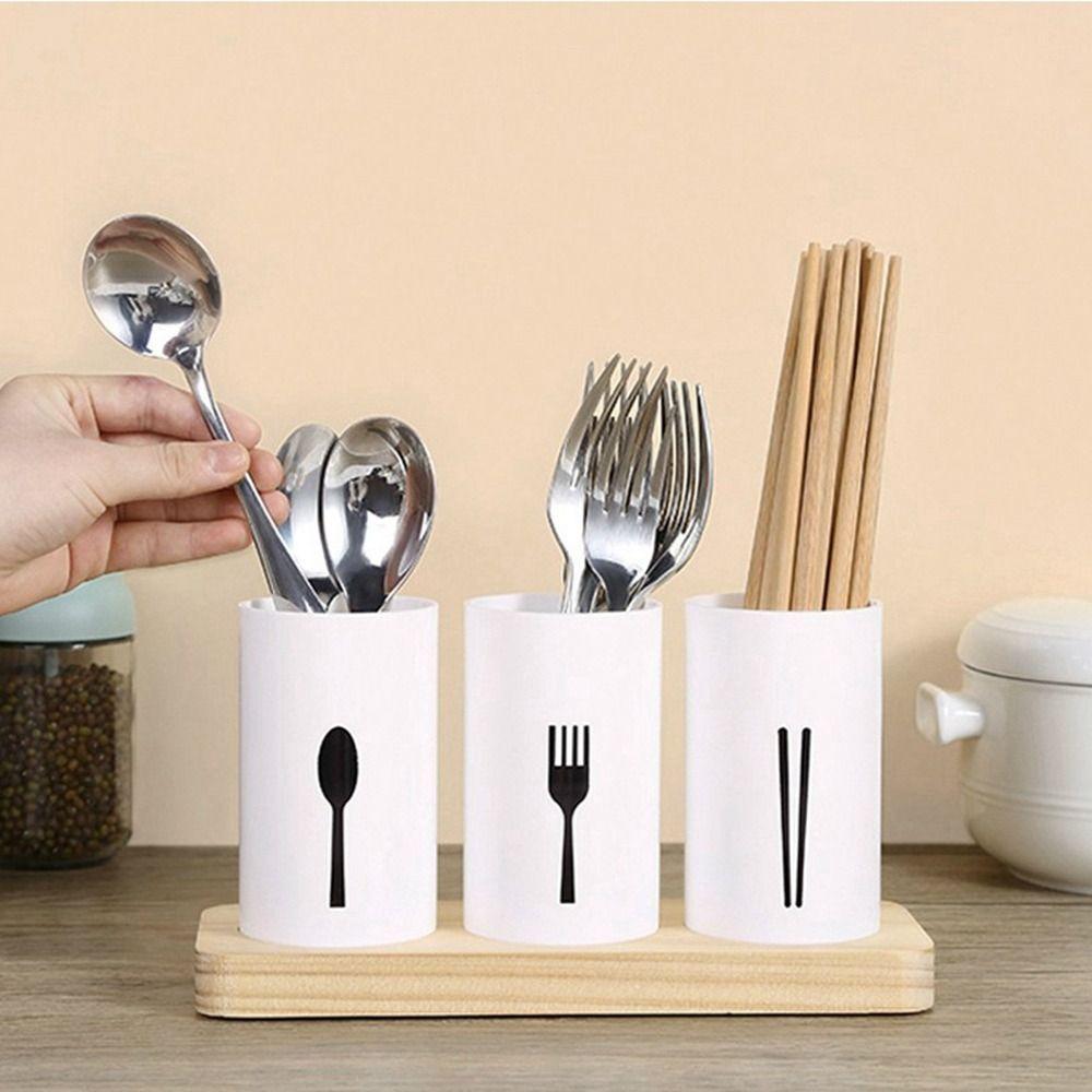 High-grade Chopstick Storage Holder White Flatware Organizer Chopsticks Storage Rack  Countertop