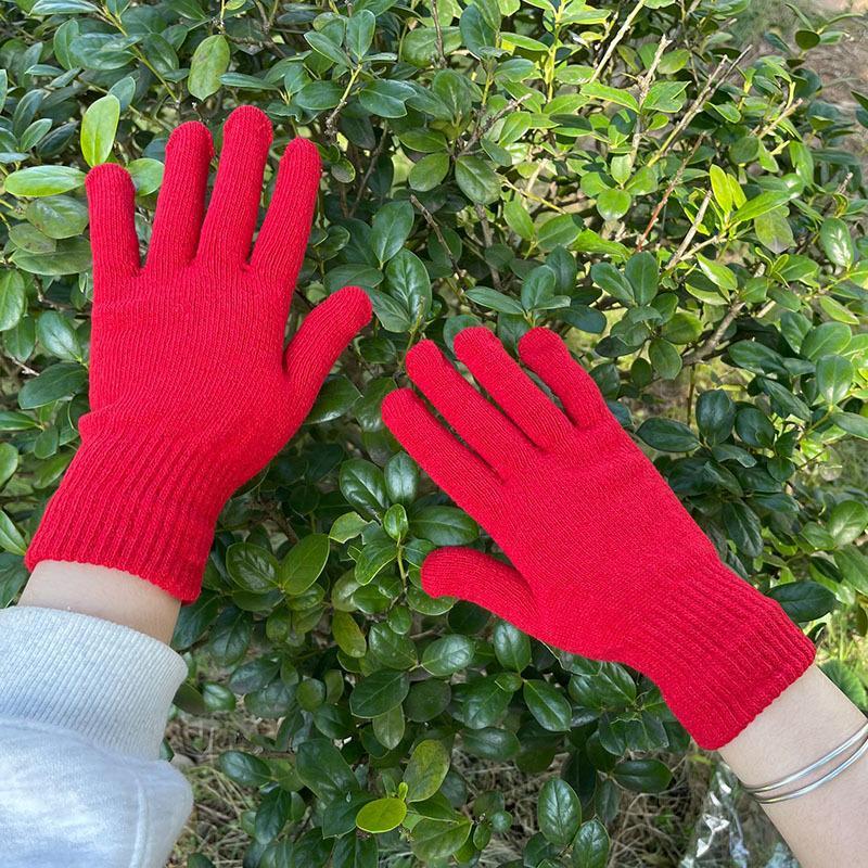Warm Knitted Winter Gloves With Thermal Insulation Stretchy Cuff For Outdoor Commuting Hiking Cold Days