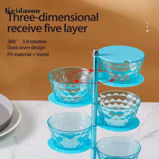 Convenient Good Sealing Visible Seasoning Jar Rotating Design Box Kitchen Accessories