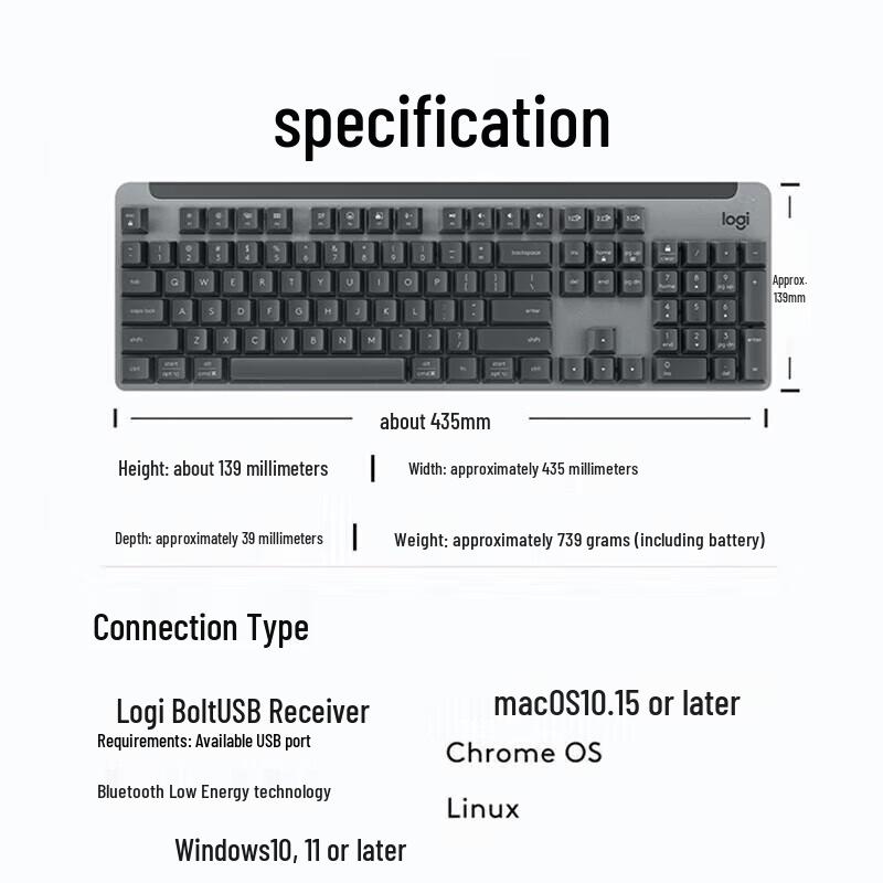 Logitech K865 Multi-Device Wireless Bluetooth Mechanical Keyboard