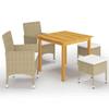 VidaXL 5-Piece Garden Dining Set Table and Patio Dining Chairs Terrace Furniture Dining Furniture 3067685