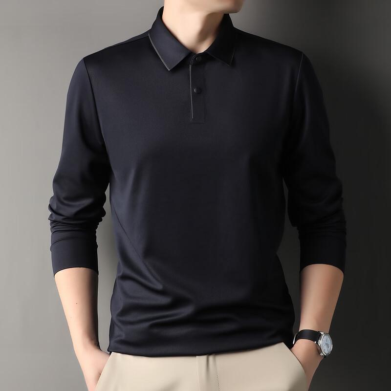 

Firstview Men s Vertical Stripe Color Block Brushed Long Sleeve Polo Shirt FV25D1623 XL