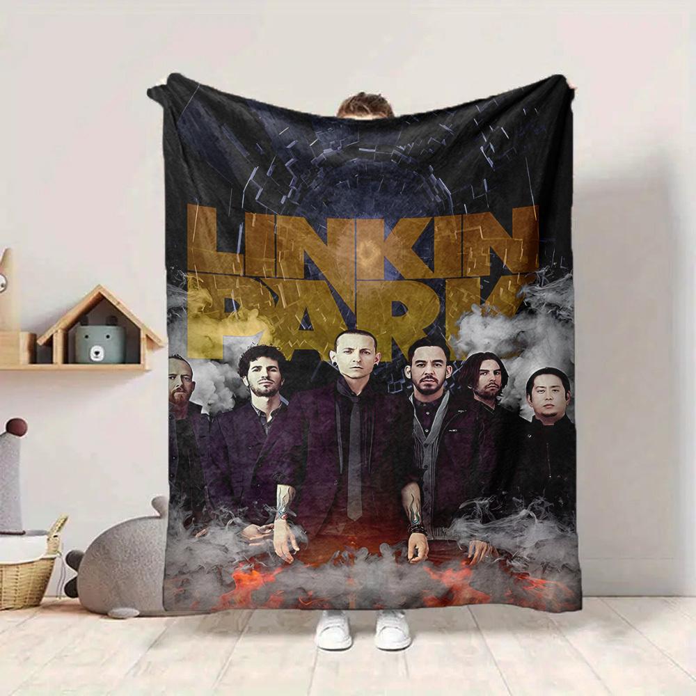 1pc Linkin Park Merchandise Blanket Lightweight Flannel Blanket Throw Blanket For Sofa, Bed, Travel, Camping, Livingroom, Office, Couch