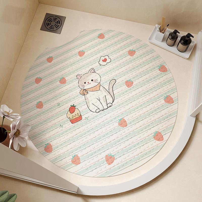 Badezimmer Anti-Rutsch-Matte im Prinzessinnenstil Runde Saugnapf-Bodenmatte Heimgebrauch Kinder und ältere Menschen Baden und Duschen Fußmatte