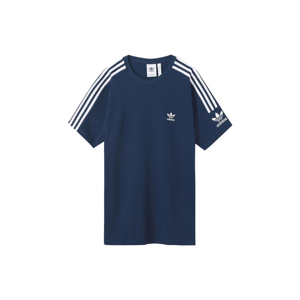Adidas Originals Trefoil Retro Lässiges Kurzarm-T-Shirt Herren Tops Marineblau ED6117