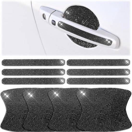 Frienda 10 Pieces Bling Car Accessories For Women Bling Car Door Handle Protector Door Handle Covers For Car Rhinestone Car Bowl Protector
