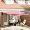 Retractable Awning Red and White 400 x 300 cm