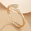 Ingemark Punk Heavy Metal Chunky Smooth Open Spring Bangles for Women Creative Wide Cuff Bracelet Grunge Jewelry Steampunk Men