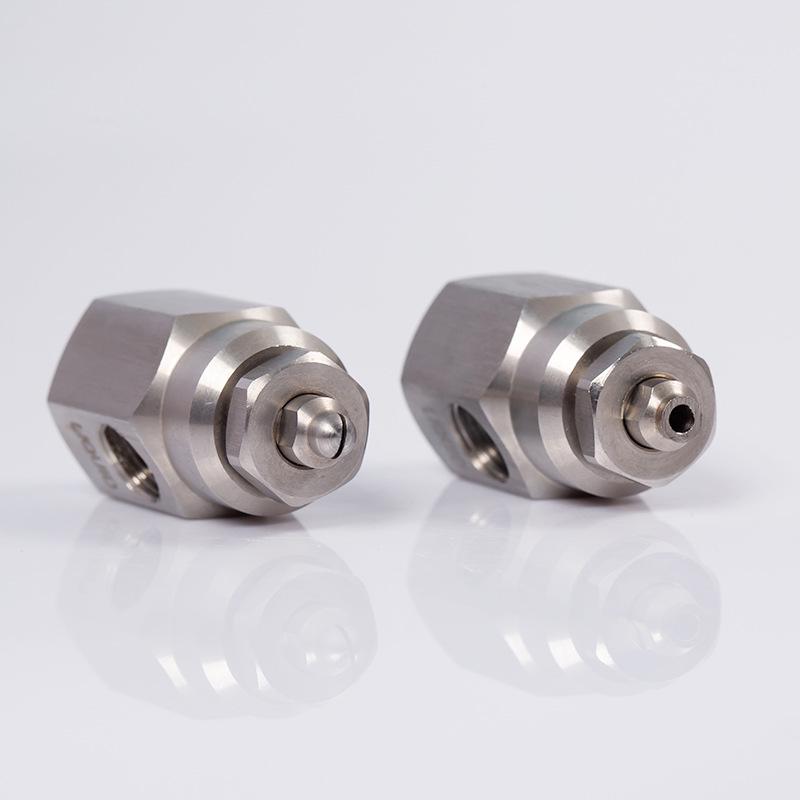 Stainless Steel Low-Pressure Fan-Shaped Air Atomizing Nozzle for Dust Removal and Humidification.