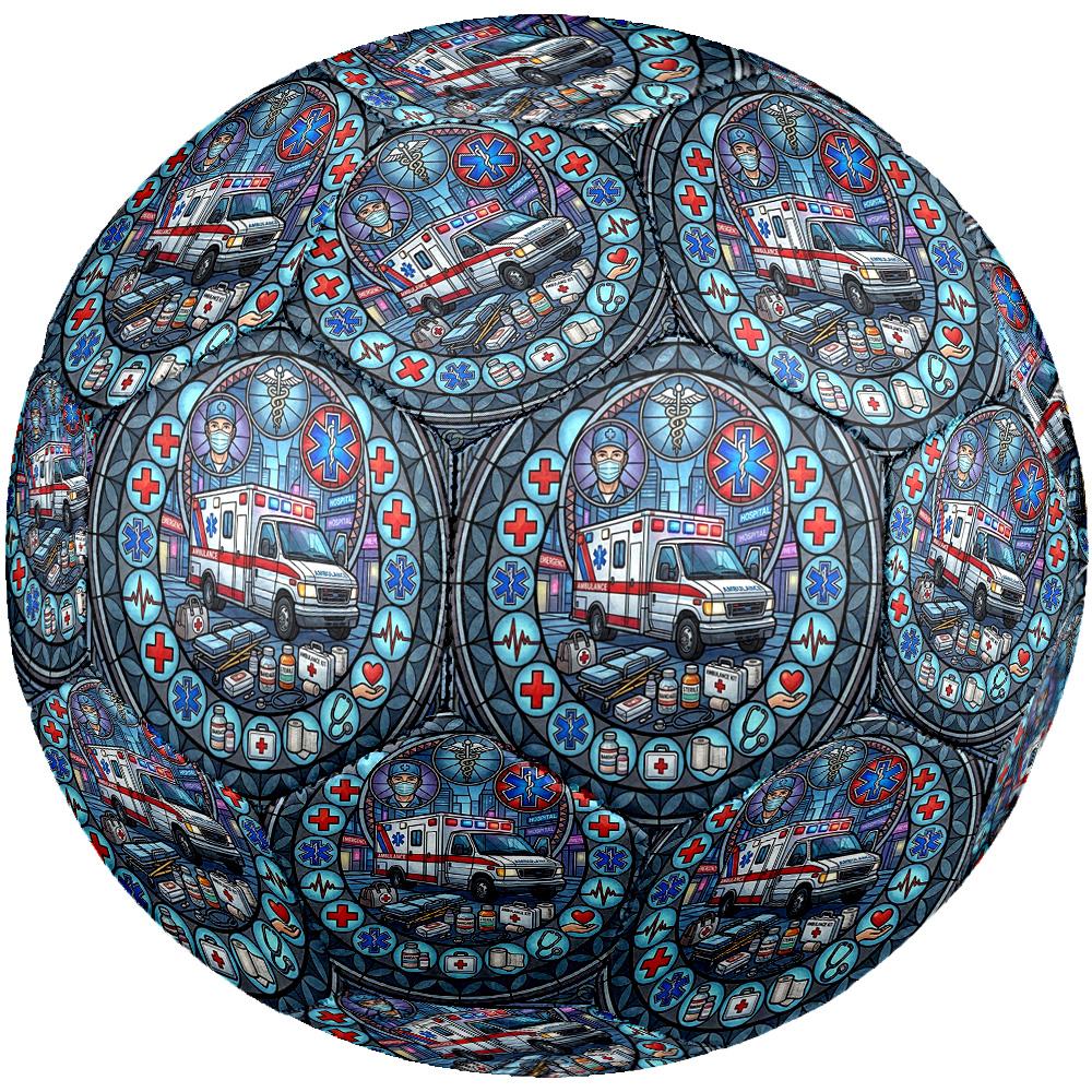 Emergency Medical Services Round Football Size 5 Adult Ball Suitable for Training Matches and Outdoor Team. разноцветный
