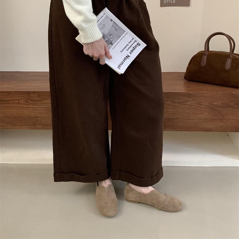 Loafers 2025 autumn new women's shoes thick heel low heel low top shoes spring and autumn small leather shoes medium mouth single shoes