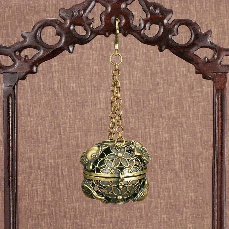 

1 Pcs Ornate Brass Ball Shaped Incense Burner with Lid Ideal for Incense Cones in A Classic Round Design Decoration Accessories