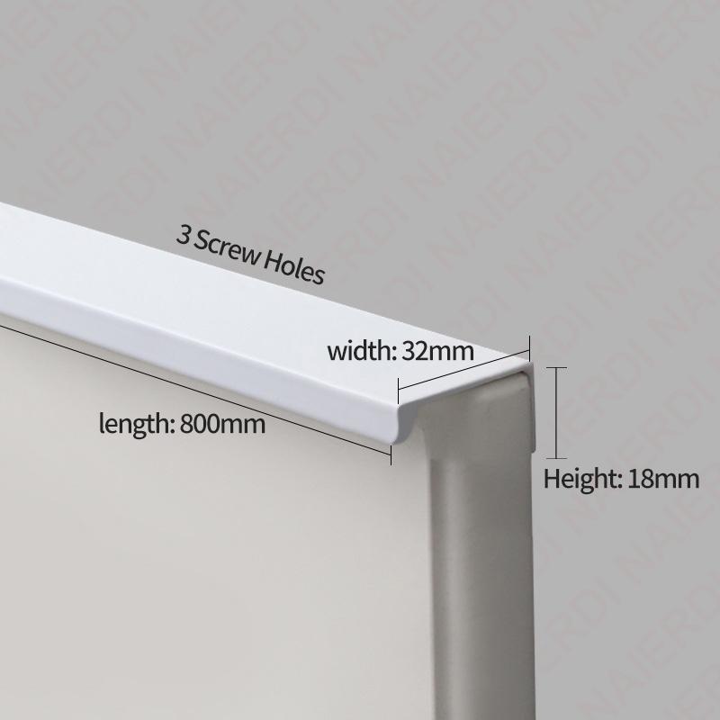 NAIERDI White Long Cabinet Handles Aluminum Alloy 800-1200mm Hidden  Furniture Handle Drawer Knobs Cupboard Pulls
