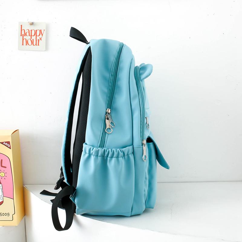 Three-Piece Backpack Set Solid Color Student Schoolbag Women Large Capacity Lightweight Computer Backpack