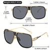 Vintage-inspired Large Frame Sunglasses for Men & Women-double Bar Copper Alloy Dark Lenses Classic Street Fashion Style
