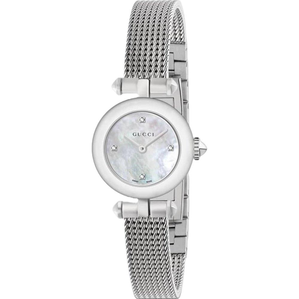 Gucci YA141512 Damenuhr mit Perlmutt-Diamant-Zifferblatt