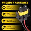 Wire Pigtail H11 Female S Two Harness Head Light Low Beam Socket Connector Plug