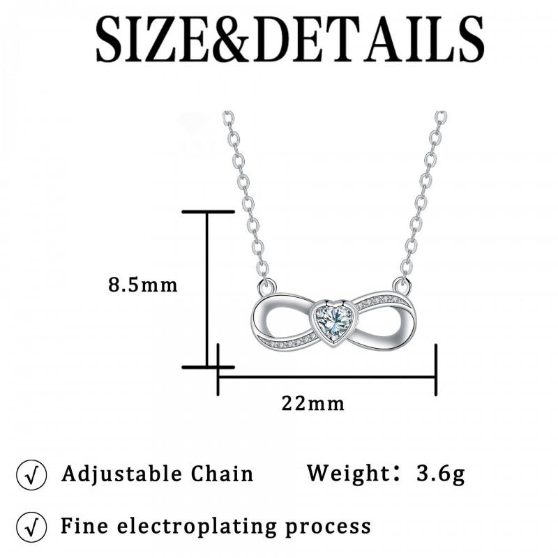 Infinity Symbol Crystal Pendant Necklace Women Minimalist Geometric Design Lightweight Copper Chain Jewelry