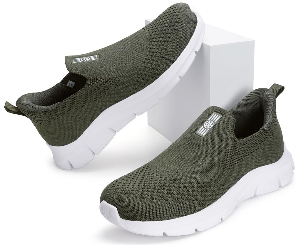 Sneakers, walking shoes for men and women, slip-on style, athletic shoes, easy to slip on while standing, thick sole, laceless, non-slip, comfortable,