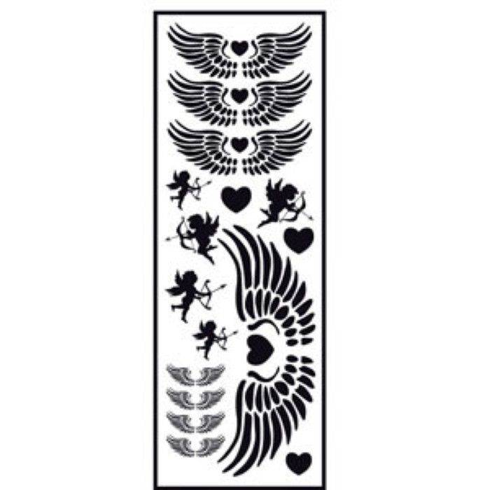 Transfert thermocollant velours Cupidon noir 10x30cm