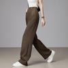 Demana Women's Spring Autumn Mid-Waist Straight-Leg Casual Trousers
