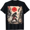 Samurai Bigfoot Japanisches Vintage Grafik Ukiyo-e Kunst Lustiges T-Shirt
