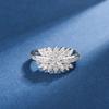 Ebay New Inlay Design Princess Cut Diamond Leaf Marquise Zircon Ring European and American Micro-inlaid Engagement Ring for Women