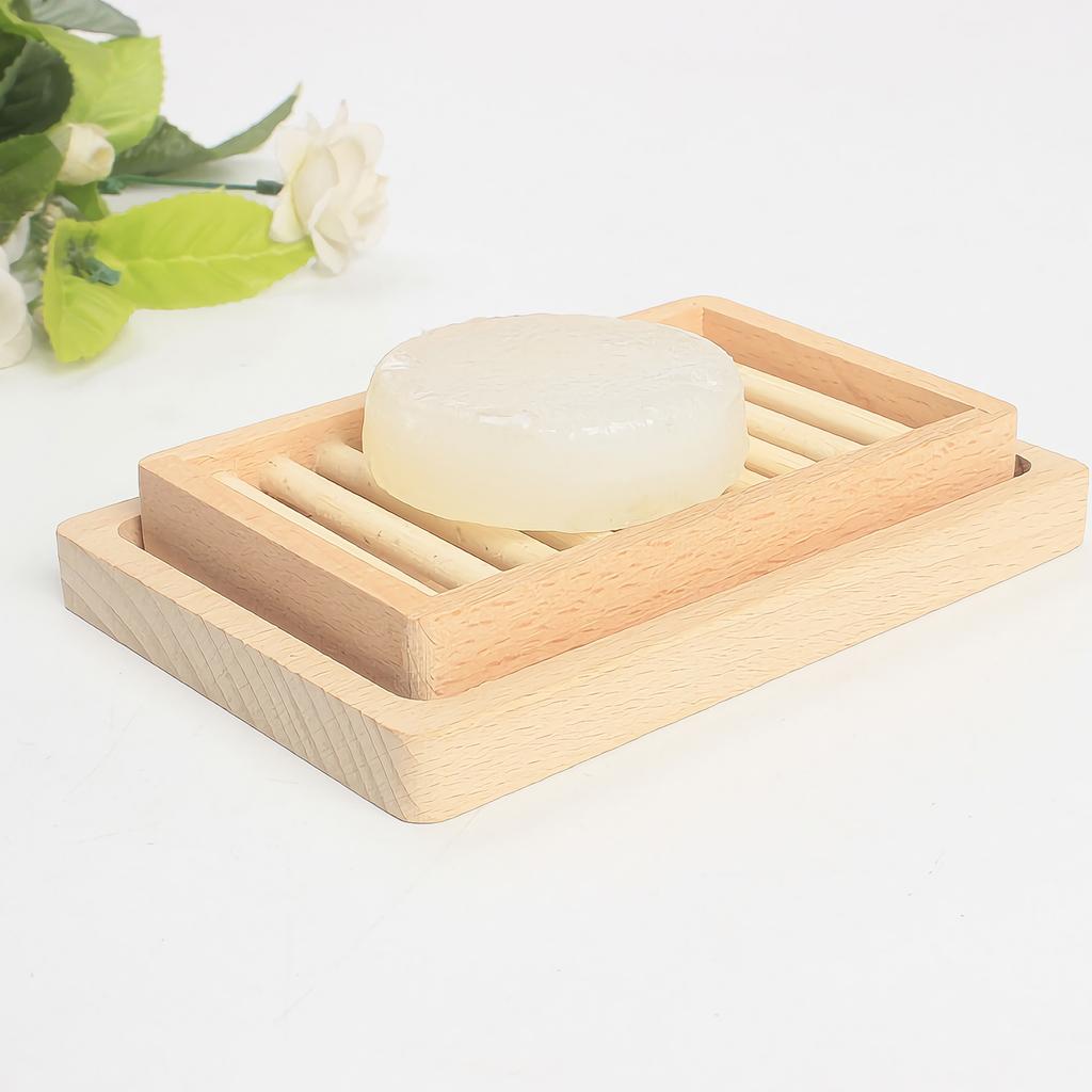 2pcs Wooden Soap Boxes Hollow Out Soap Dish Rustic Soap Holder Room Decoration for Bathroom Toilet Kitchen