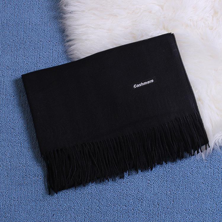Two-Life Women's Solid Color Imitation Cashmere Scarf - Korean Style, Two-Way Shawl & Neck Gaiter for Autumn/Winter.