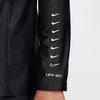 Nike Swim 3-D Letter Print Sun Protection Zip-Up Long Sleeve Swimsuit Men Swimsuit Black FZ6161-010