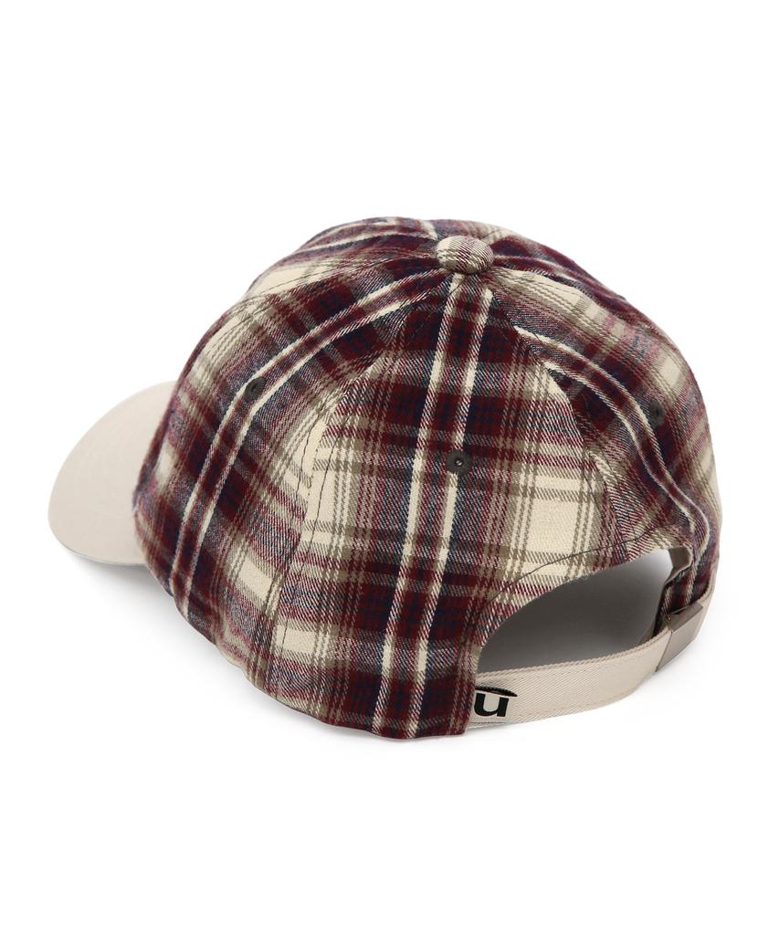 Eondeokeonteulol Check Pattern Ball Cap R Cross Logo / Classic B B / Wine Check