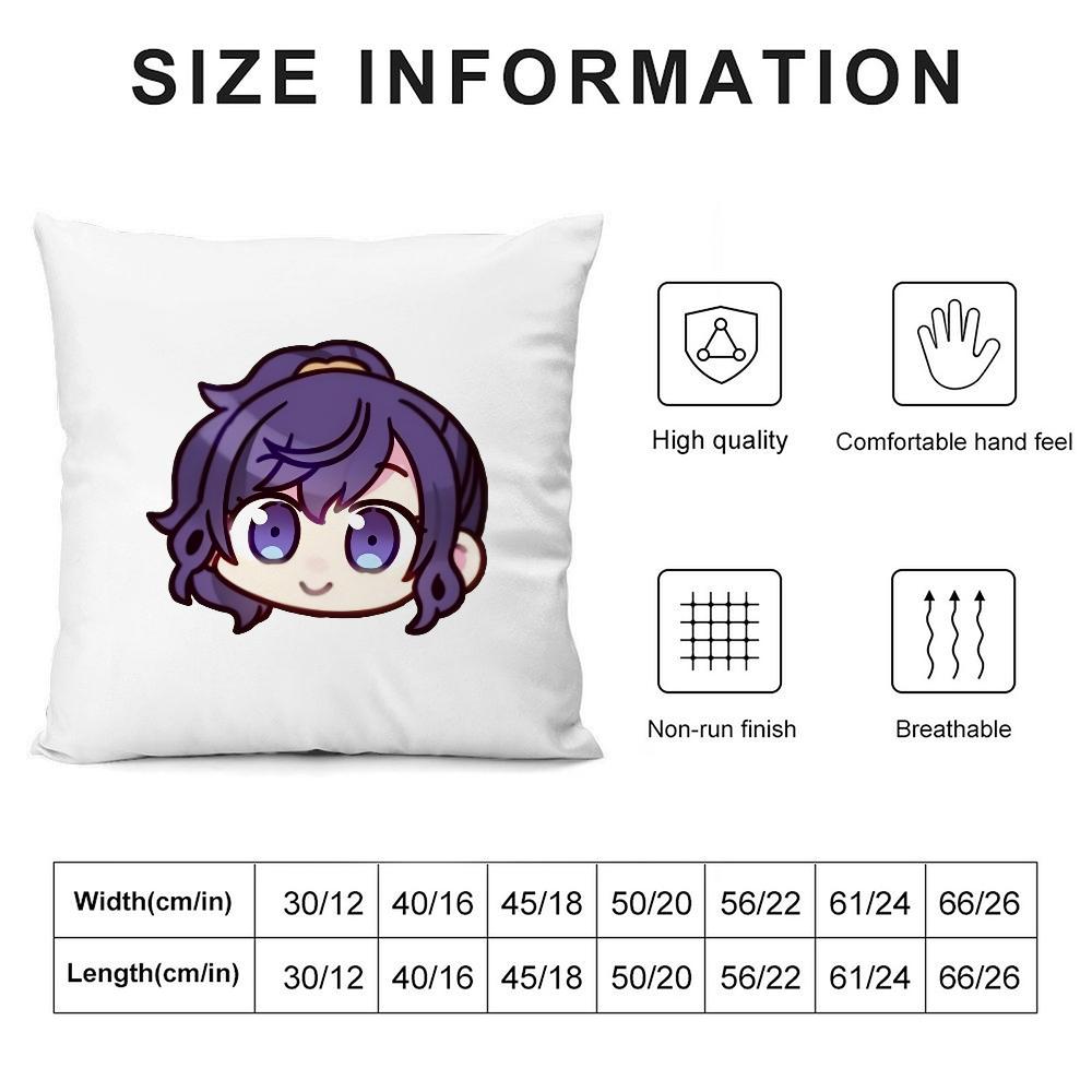 A-Asahina Mafuyu Chibi Pillow Case 3D Print Polyester Fiber 40*40 Cm Home Sofa Throw Pillow Cover Decoration Festival Gift