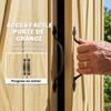 Outdoor Wooden Garden Shed, 3 Doors, 4 Shelves, Asphalt Roof, 93 x 53 x 168 cm, Natural