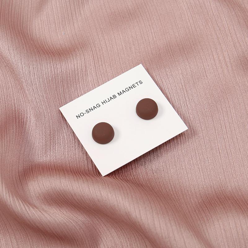 Fashion Matte Silk Scarf Hijab Magnetic Brooch Hijab Round Clip For Women Shawl Muslim Strong Magnetic Button Turban Accessories