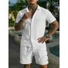 Men Casual Summer Short Sleeve Shirt And Shorts Beach Vacation Set