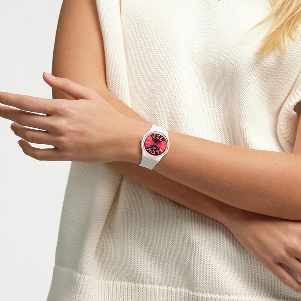 SWATCH Unisex 34mm Red Watch SO28W109 SO28W109